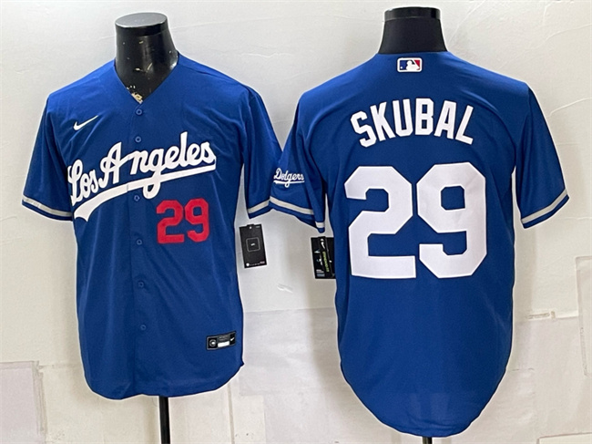 Men's Los Angeles Dodgers #29 Tarik Skubal Royal Alternate Stadium Stitched Baseball Jersey
